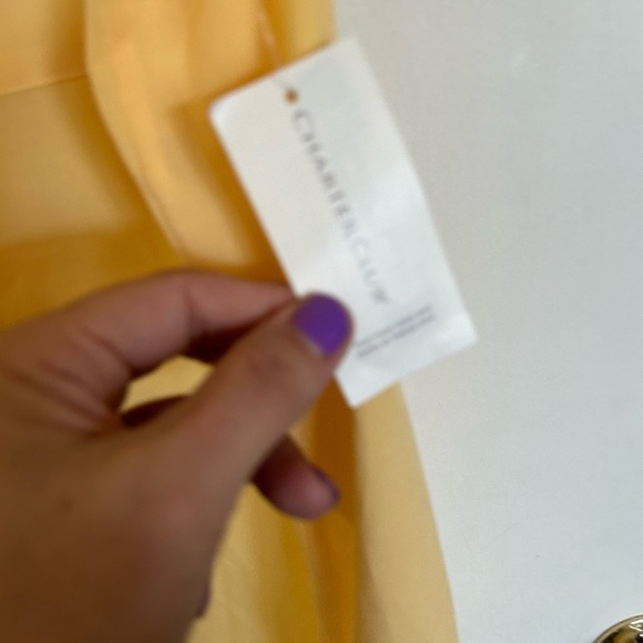 NWT charter club, XL, endless Summer, yellow sleeveless blouse - Picture 5 of 5